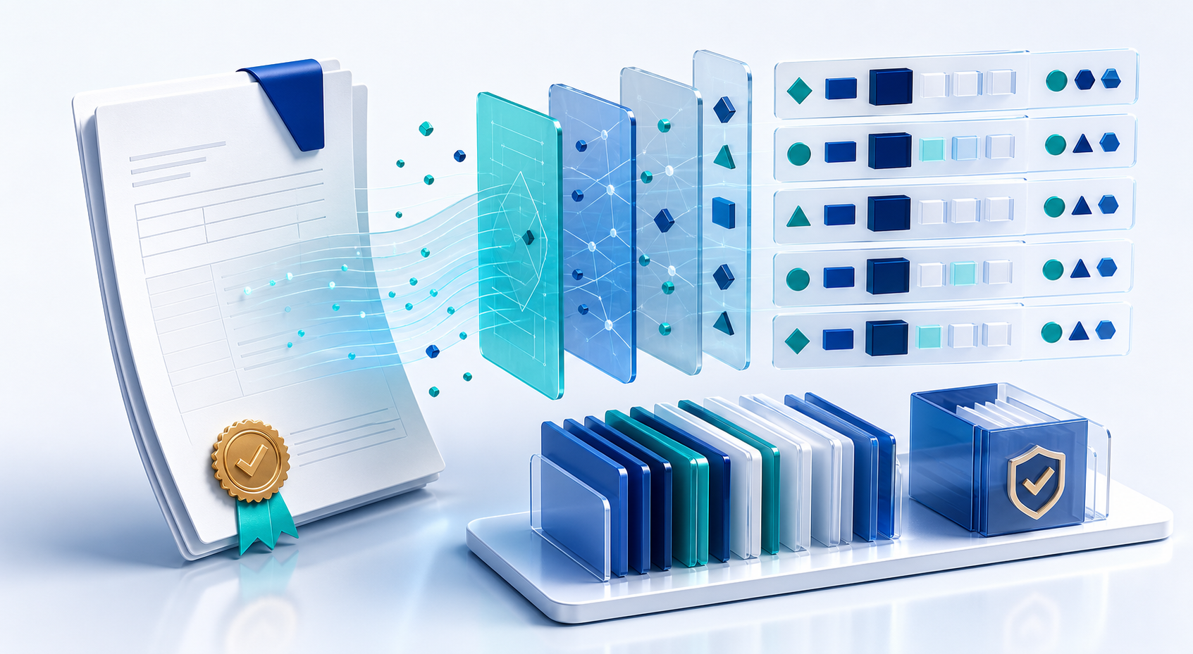 Representación de un documento electrónico convertido en registros detallados y protegidos