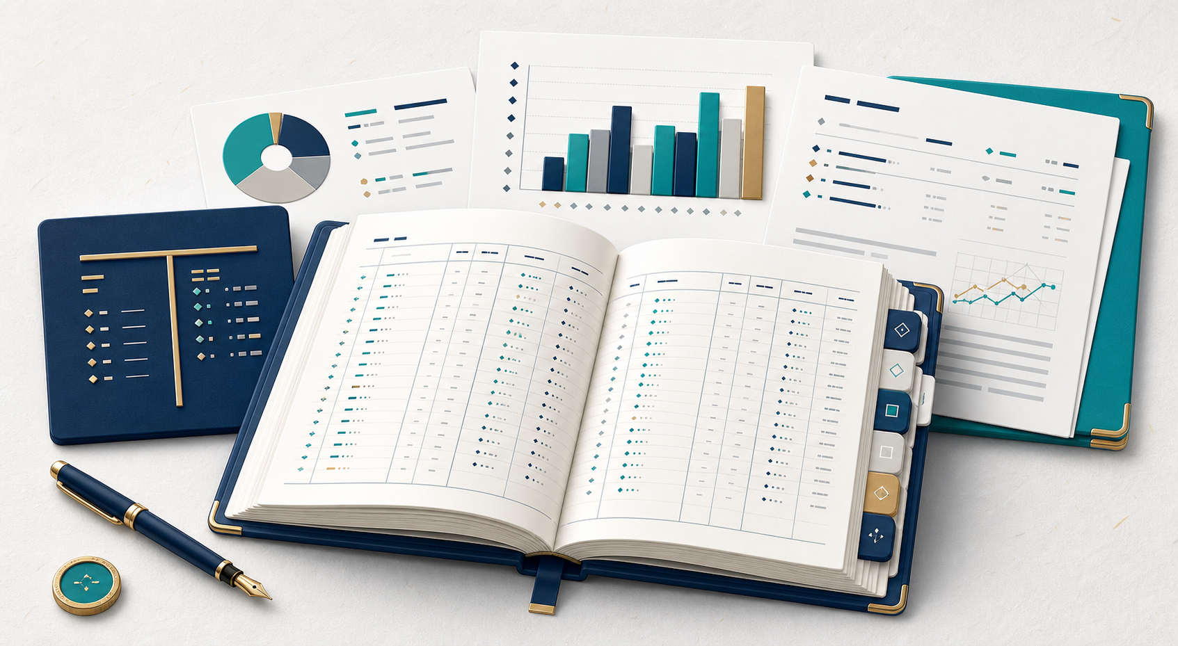 Representación de libros contables y reportes financieros formales